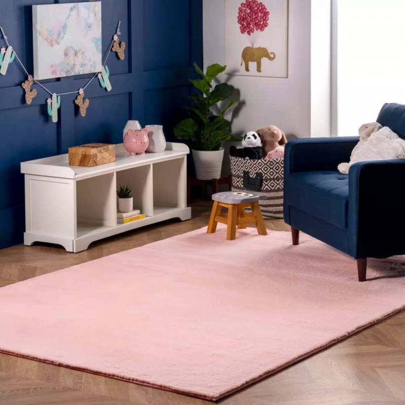 Γούνινο Χαλί Rabbit Μονόχρωμο Ροζ RBTPN - 130X200CM