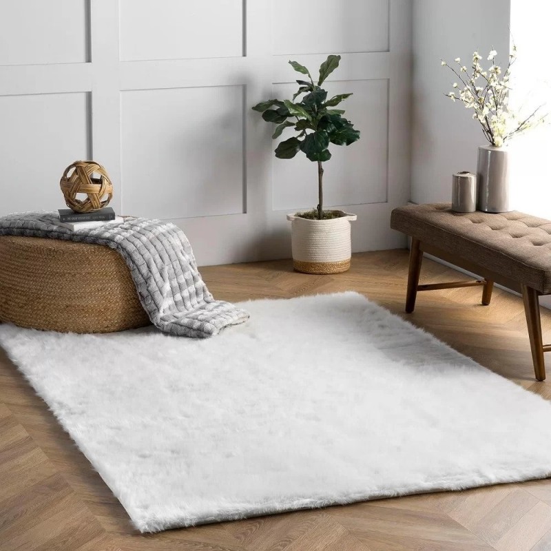 Γούνινο Χαλί Rabbit Μονόχρωμο Λευκό RBTWH - 200X250CM
