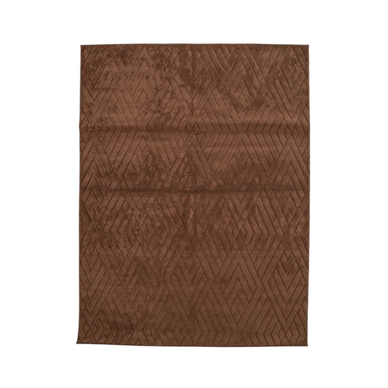 Γούνινο Χαλί Ανάγλυφο "COZY' Μονόχρωμο Καφέ 120x160cm MSC-003-BR-120