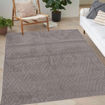 Γούνινο Χαλί Ανάγλυφο "COZY' Μονόχρωμο Γκρί 200x250cm MSC-003-GR-200