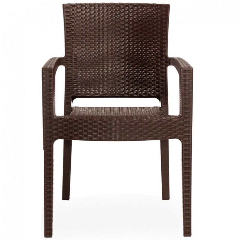 Πολυθρόνα Monaco Πολυπροπυλένιου Rattan MNC-02 Καφέ 58x55x87cm