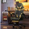 Καρέκλα γραφείου Gaming Δερματίνης με ανάκληση και υποπόδιο Χρυσό GMC-GOLD