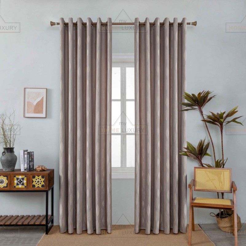 Leaves - Κουρτίνα Σκίασης Καφέ Με Κρίκο Υ270xΦ270cm A6039-4