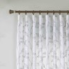 Κουρτίνα Leaves Λευκή με Γκρι Κέντημα Με Τρέσα 270x270cm 6020-3