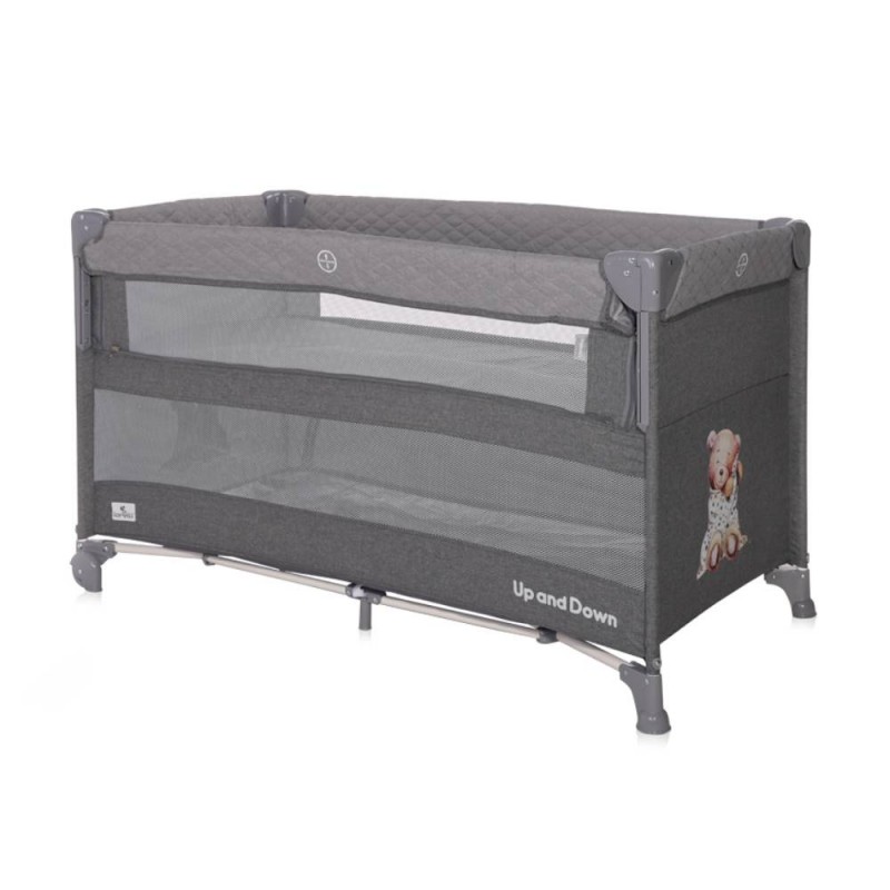 Lorelli Παρκοκρέβατο 2 Επιπέδων Up And Down Cool Grey Bear 125x65cm 10080062370