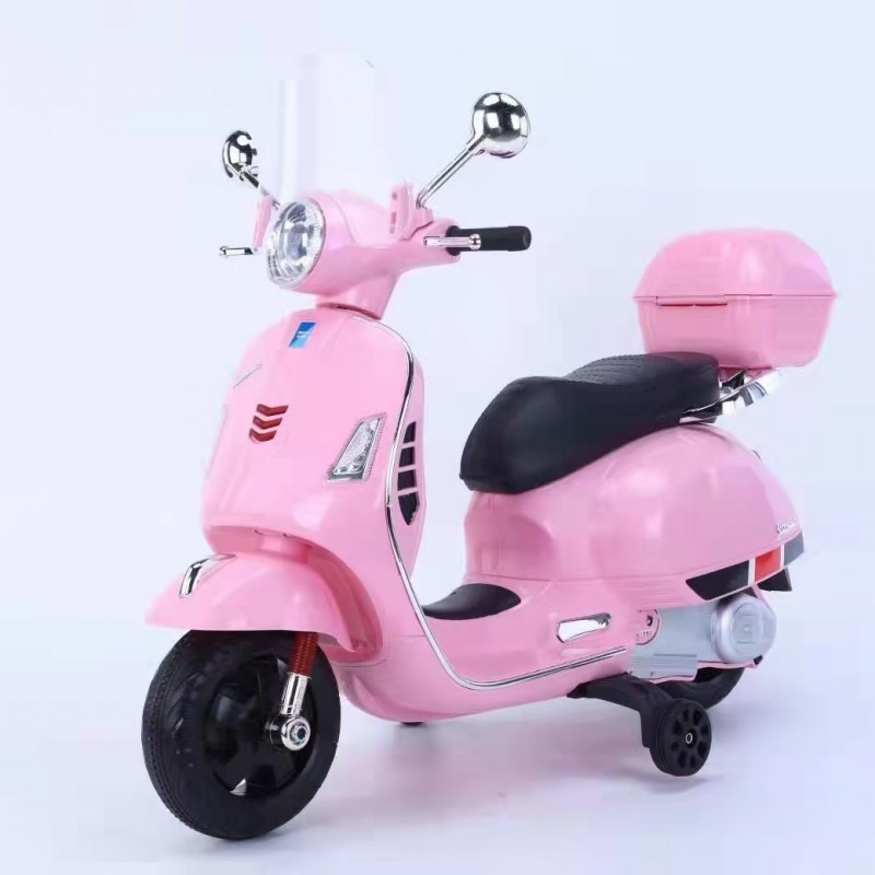 Ηλεκτροκίνητη Μηχανή Vespa  με , Φώτα LED και μουσική  Licensed original 6V Ροζ Q618-PINK