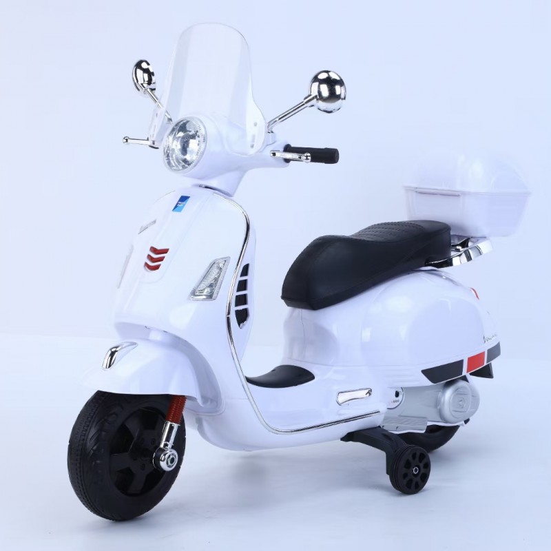 Ηλεκτροκίνητη Μηχανή Vespa  με , Φώτα LED και μουσική  Licensed original 6V Λευκό Q618-WHITE