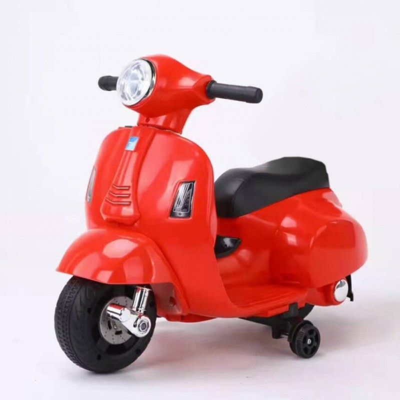 Ηλεκτροκίνητη Μηχανή Vespa  με , Φώτα LED και μουσική  Licensed original 6V Κόκκινη  Q518 RED