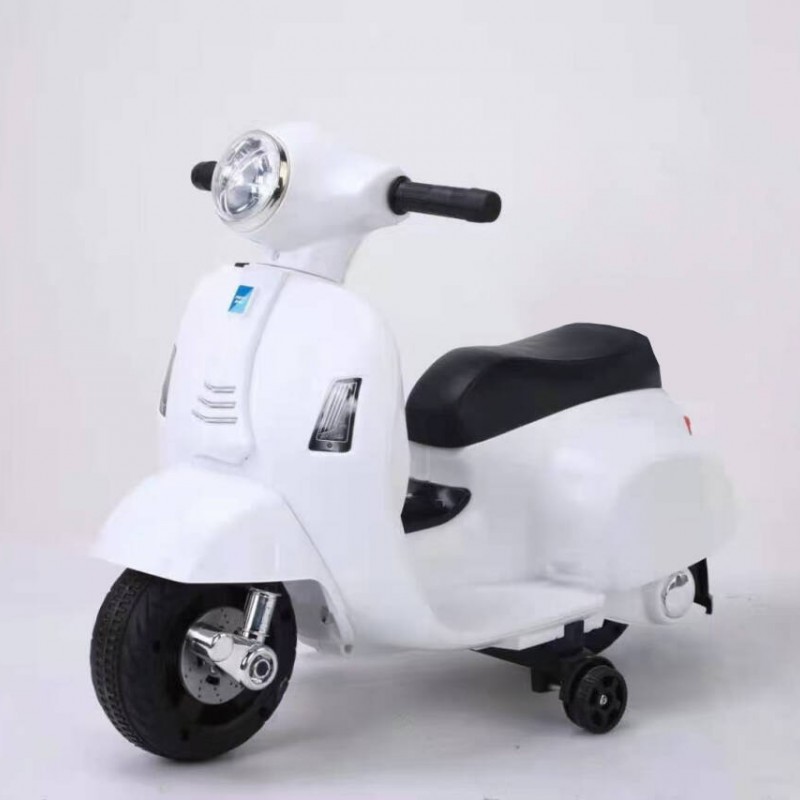 Ηλεκτροκίνητη Μηχανή Vespa με , Φώτα LED και μουσική  Licensed original 6V Λευκή  Q518 WHITE