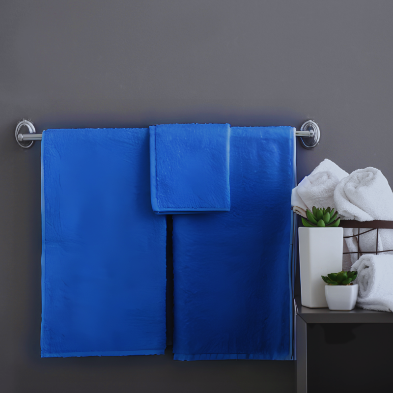 Homeone Σετ 3τμχ Πετσέτες Μπάνιου 100% Βαμβάκι 500gr/m² Μπλε