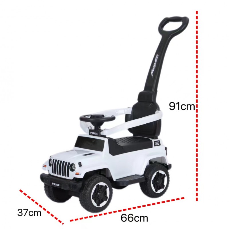 Περπατούρα τύπου JEEP με χειρολαβή, Φώτα και Μουσική  Κόκκινο για 12+ Μηνών TC-219-R