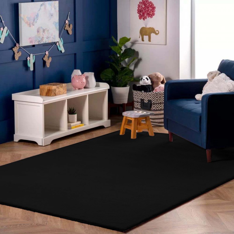 Γούνινο Χαλί Rabbit Μονόχρωμο Μαύρο RBTBL - 200X250CM