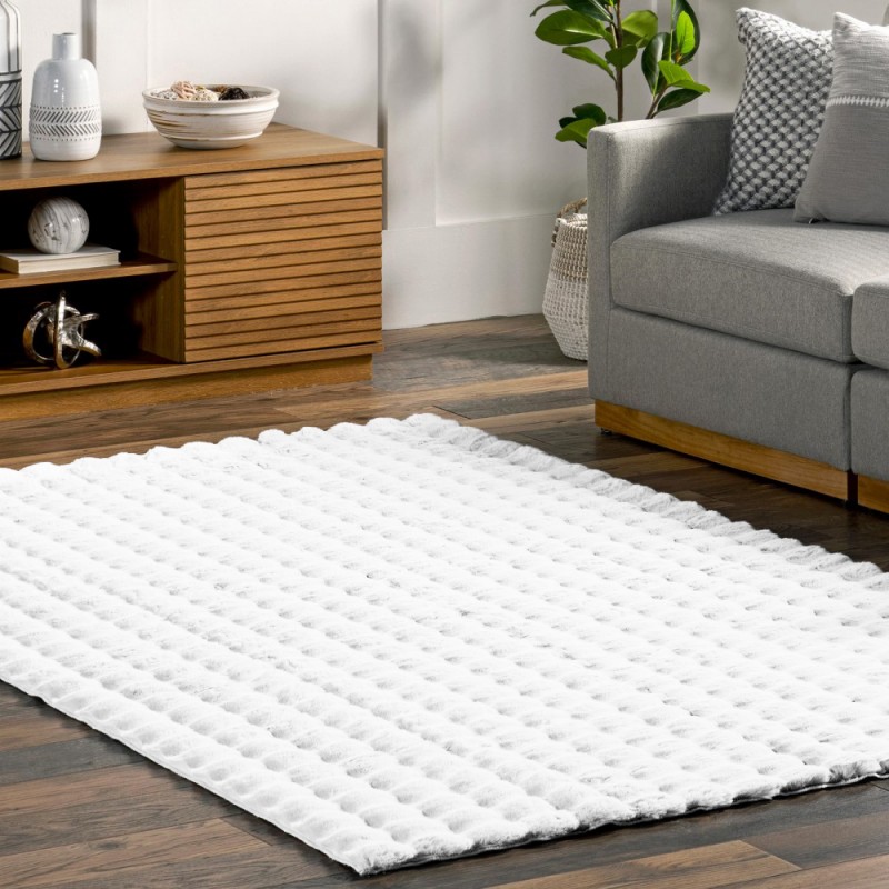 Γούνινο Χαλί Rabbit Bubble Μονόχρωμο Κρεμ RBTBU-CR - 160X210CM