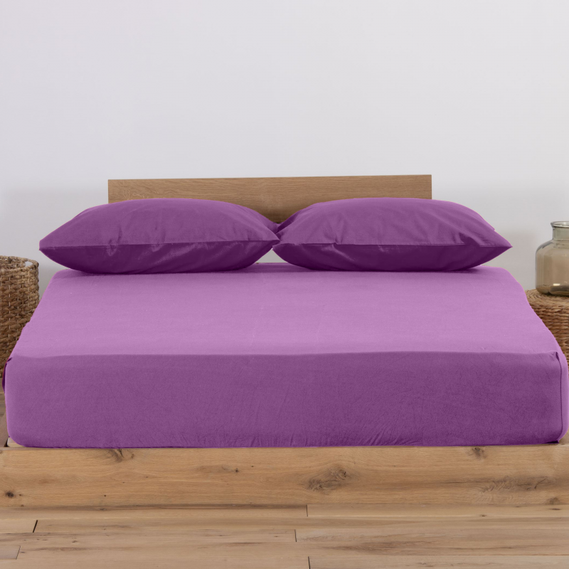 Μονό Κατωσέντονο με Λάστιχο Μωβ 120x195+20cm KAT120-PRL