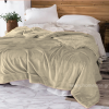 1+1 ΔΩΡΟ Κουβέρτα Υπέρδιπλη Flannel Sherpa 220X240 Μπέζ BL006