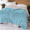 1+1 ΔΩΡΟ Κουβέρτα Υπέρδιπλη Flannel Sherpa 220X240 Σιέλ-Γαλάζιο BL010