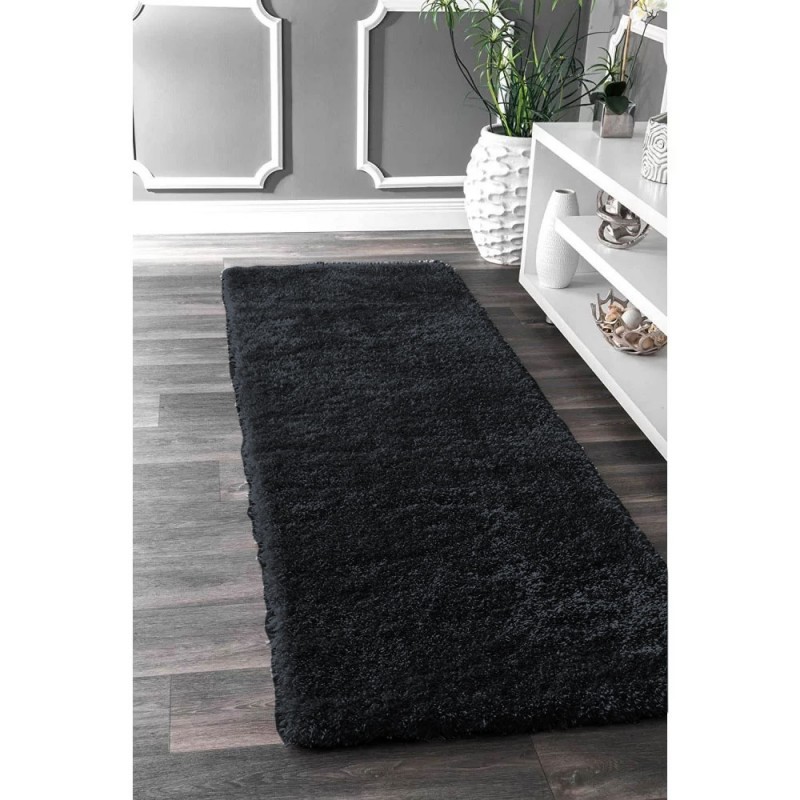 Διάδρομος Shaggy Dubai Μαύρο 80cm DB-B-D