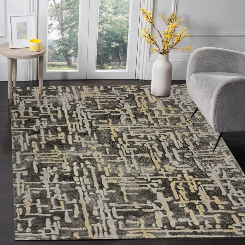 Χαλιά Ανάγλυφα Soho Γκρί-Μπέζ 03829G - 160x210cm
