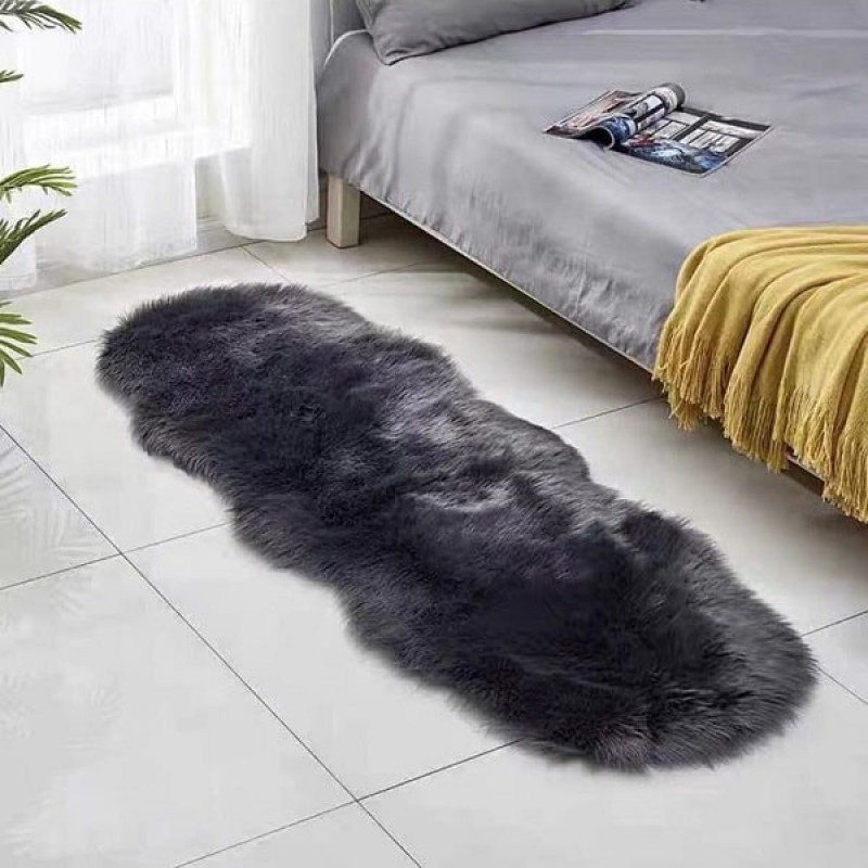 Χαλί Γούνινο Γκρι 80x180cm CF60-GR